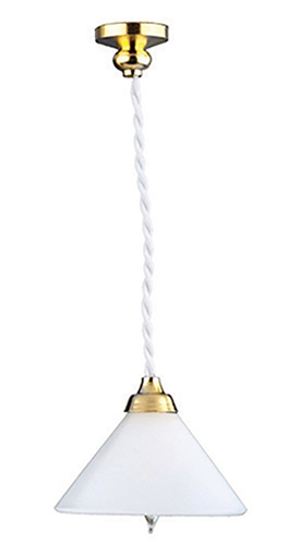 Dollhouse Miniature Modern Cone Shade Single Hanging Lamp